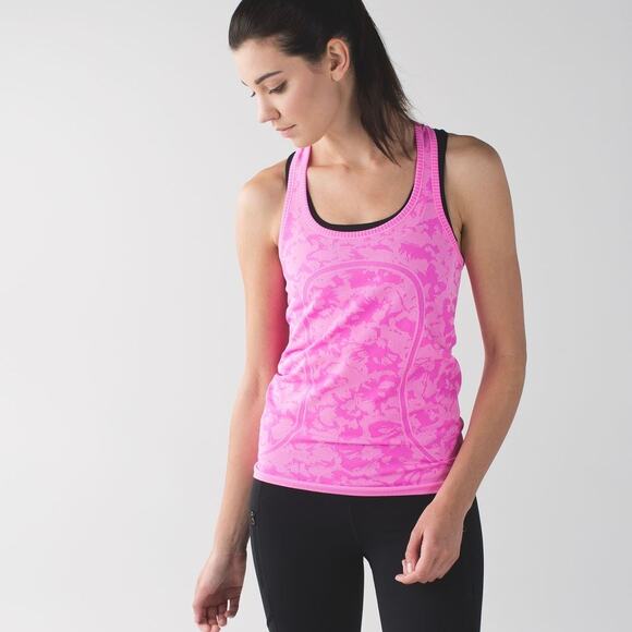 LULULEMON Swiftly Tech Racerback Tank Top Heathered Raspberry Glo Light 4 - Picture 1 of 10